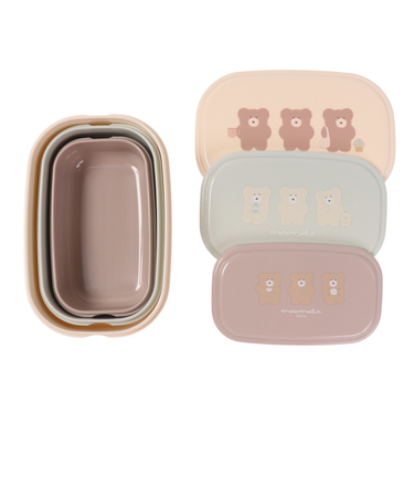 モコモカ 抗菌3個セット 入れ子ランチBOX 長方形 QL 69508