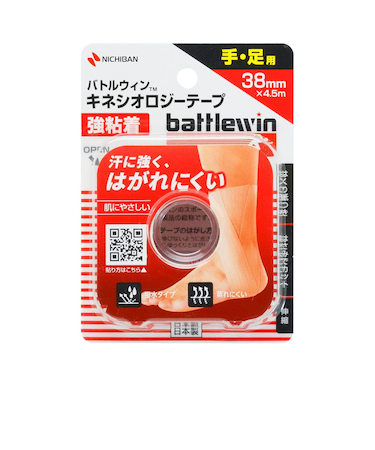 ニチバン（NICHIBAN）バトルウィン キネシオロジーテープ 強粘着 手・足用 38mm BWKK38F