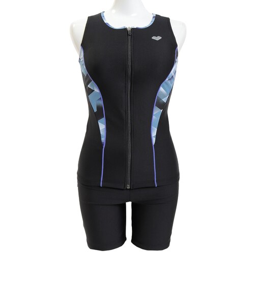 アリーナ（ARENA）フィットネス水着 レディース 水泳 スラットセパレート切替柄 FLA-2943W BKBK