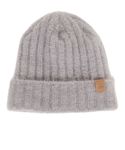 帽子 ニットキャップ ST22FB0044 LGRY モヘア風ニット スキー スノボ 防寒