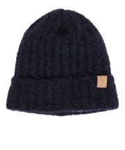 帽子 ニットキャップ ST22FB0044 NVY モヘア風ニット スキー スノボ 防寒