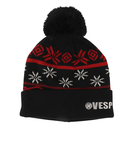 ベスプ（VESP）ジュニア 帽子 ニットキャップ VPJB1002BK ブラック ニット帽 ポンポン スキー スノーボード 雪遊び