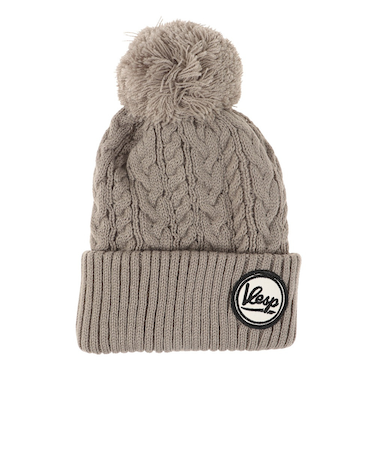 ベスプ(VESP)ジュニア 帽子 ニットキャップ VPJB1004GR グレー ニット帽 ポンポン スキー スノーボード 雪遊び