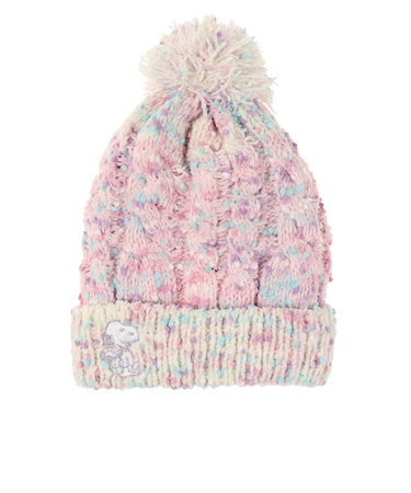 ベスプ(VESP)ジュニア 帽子 ニットキャップ SNJB1022PK スヌーピー ニット帽 ポンポン スキー スノーボード 雪遊び