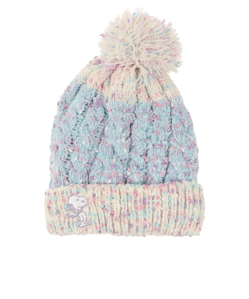 ベスプ（VESP）ジュニア 帽子 ニットキャップ SNJB1022SX サックス ブルー スヌーピー ニット帽 ポンポン スキー スノーボード 雪遊び