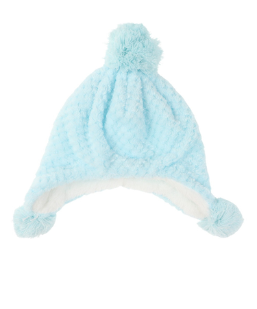 ベスプ(VESP)ジュニア ビーニー SNJB1029SX サックス ブルー スヌーピー ニット帽 ポンポン 耳当て付き スキー スノーボード 雪遊び