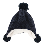 ベスプ（VESP）ジュニア 帽子 ニットキャップ SNJB1029NV ネイビー スヌーピー ニット帽 ポンポン 耳当て付き スキー スノーボード 雪遊び