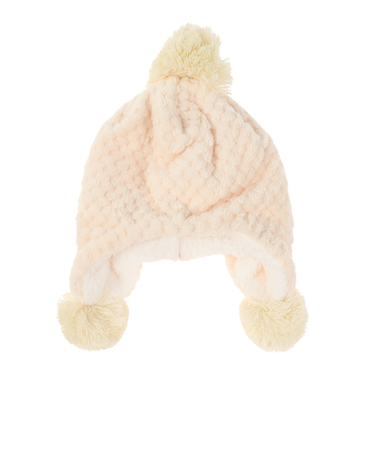 ベスプ(VESP)ジュニア 帽子 ニットキャップ SNJB1029OW ホワイト スヌーピー ニット帽 ポンポン 耳当て付き スキー スノーボード 雪遊び