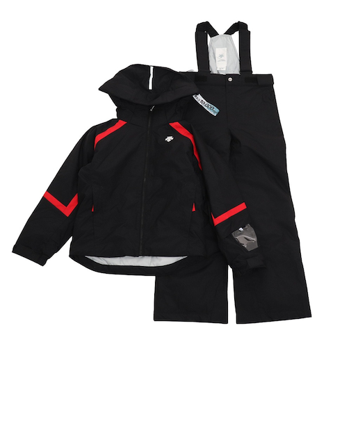 デサント（DESCENTE）スキーウエア ジュニア 上下 セット DWJUJH02X BLK ブラック サイズ調整 スキー スノーボード 雪遊び