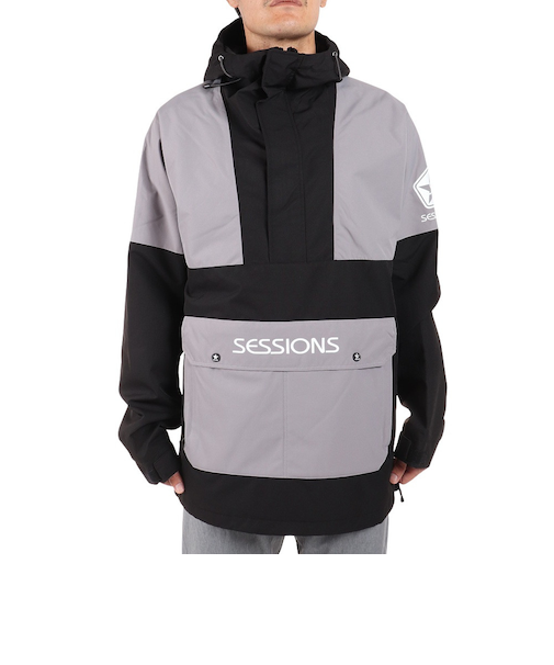 セッションズ(SESSIONS)スノーボード ボードウェア ジャケット CHAOS プルオーバージャケット SSFW220013 BLK
