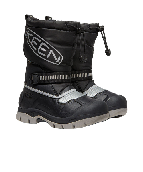 キーン（KEEN）ジュニア ブーツ 黒 リトルキッズ スノー トロール