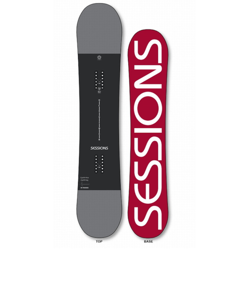 セッションズ（SESSIONS）スノーボード板 スノボ デッキ 23 OUTSIDER 22100226 GY/CH 2022-2023 グレー×ブラック