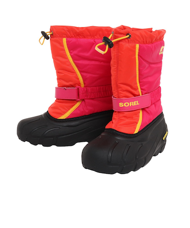ソレル（SOREL）ショートブーツ ジュニア レッドピンク ユース フルーリー NY1965 606 スノーシューズ アウトドア 防寒 保温 通学 雪道
