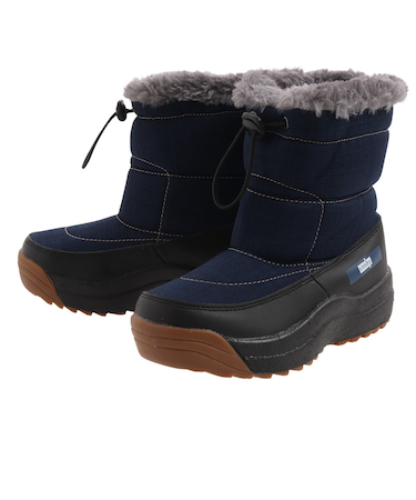 ジュニア 防水 スノーブーツ CSSNB-68-NVY ボア 撥水 防寒 雪道 通学 通園 転倒防止 ウィンターシューズ 雪遊び