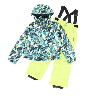GS-9（GS-9）ジュニア 子供 スキーウェア 上下セット クラッシュスーツ サイズ調整 321NN2HHM0040 GRN グリーン 抗菌