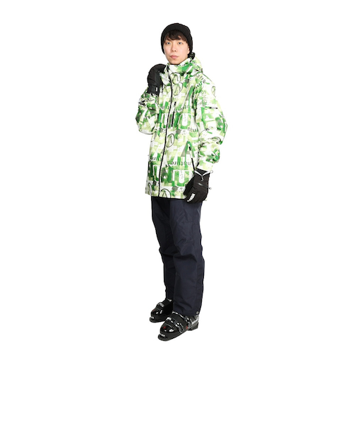 エアボーン(ARBN)22-23 スキーウェア スーツ 上下セット TYPO AB33WW1396 LIM グリーン 撥水 抗菌防臭