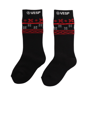 ベスプ（VESP）靴下 スキー スノーボード 冬 ウィンター キッズ ソックス VPJK2001BK