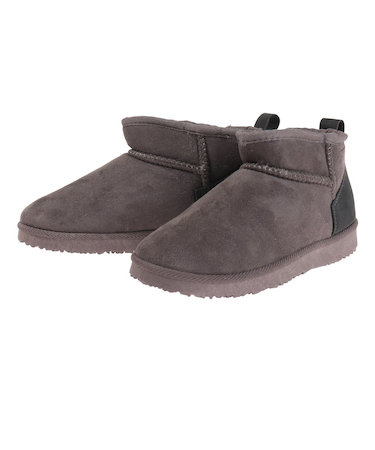 ショートブーツ ショートムートンブーツ ミディアムグレー 7032GRAY カジュアルシューズ くるぶし丈 室内履き 内側ボア あったか 防寒