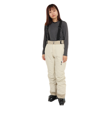 スキーウェア ビブパンツ LALA ジャストアジャストパンツ ST22FW0022 BEG 防水 撥水 吸湿発熱