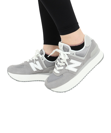 ニューバランス（new balance）スニーカー 574+ SD グレー WL574ZSDB スポーツ タウン シューズ 厚底 スエード 普段履き カジュア…