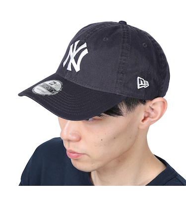 ニューエラ（NEW ERA）帽子 9TWENTY クロスストラップ ウォッシュドコットン ニューヨーク・ヤンキース ネイビー × ホワイト 13562176 …