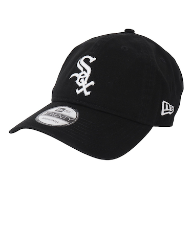 ニューエラ（NEW ERA）帽子 9TWENTY クロスストラップ ウォッシュドコットン シカゴ・ホワイトソックス ブラック × ホワイト 13562191 …