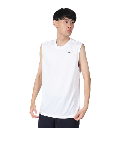 ナイキ（NIKE）タンクトップ ドライフィット レジェンド スリーブレス フィットネス Tシャツ DX0992-100 速乾 トレーニング ノースリーブ 白