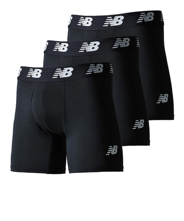 ニューバランス（new balance）プレミアムボクサーパンツ 6インチ 前開き 3枚セット Sサイズ-LLサイズ 黒 LAU13001BKK