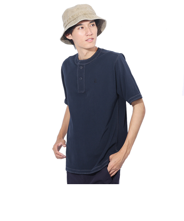 エルケクス（ELKEX）ベーシックヘンリー 半袖Tシャツ EKM3S10006 NVY