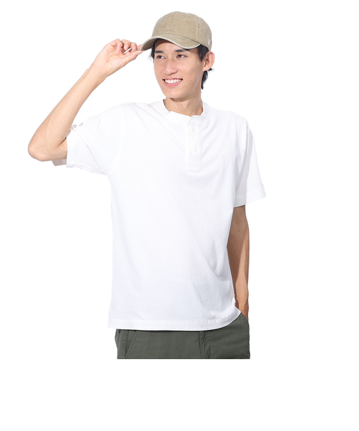 エルケクス（ELKEX）ベーシックヘンリー 半袖Tシャツ EKM3S10006 WHT