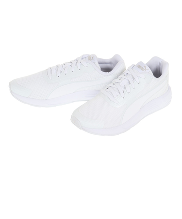 プーマ（PUMA）ランニングシューズ テイパー ホワイト 37301802 スニーカー トレーニング スポーツ シンプル 学校 部活 登校 通学 白靴