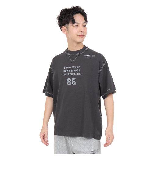 ニューバランス（new balance）半袖Tシャツ メンズ 黒 1000 グラフィックTシャツ R AMT35006PHM