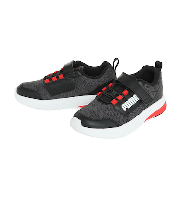 プーマ（PUMA）ジュニアスニーカー エボルブ ストリート ブラック 38913802 ボーイズ スポーツシューズ ベルクロ 通気性 通学 登校 運動靴