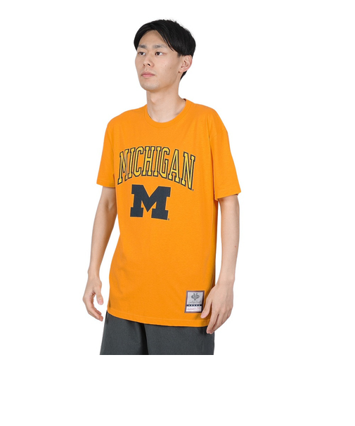 tシャツ 半袖 イエロー 黄 NCAA ARCH LOGO TEE MICHIG BMTRTP21133-UMIGOLD