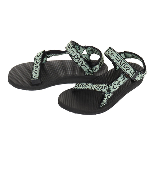テバ（Teva）サンダル オリジナル ユニバーサル ブラック グリーン 1003987-BNBS ストラップサンダル 面ファスナー 速乾性 軽量