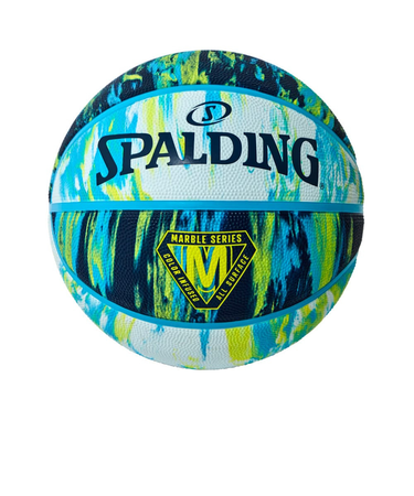 スポルディング（SPALDING）バスケットボール 5号球 マーブル ブルー×イエロー ラバー 84-804J 屋外 室外
