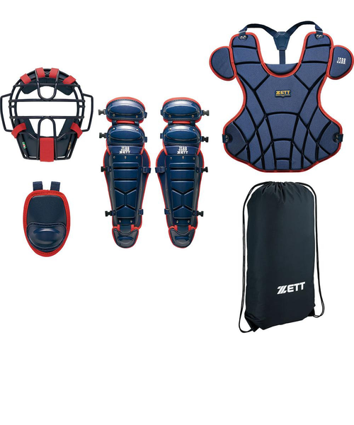 軟式少年野球用 ZETT製キャッチャー用防具セット 少年軟式用 防具 4点