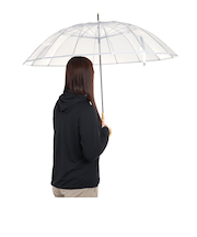雨傘 ビニール傘 16K プラスティック パイピング 長傘 PT-053-001 オフホワイト クリア 60cm 透明傘