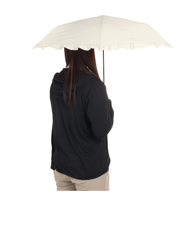 雨傘 折りたたみ傘 フェミニン フリル ミニ ベージュ 6181-212-002 撥水 紫外線対策 おしゃれ 傘 梅雨 雨 雨天