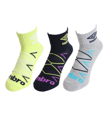 アンブロ（UMBRO）ショートソックス 3足組 UUAVJB07 LGNV