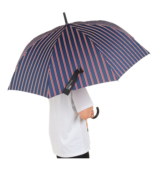 雨傘 ベーシックジャンプアンブレラ 長傘 65cm UX01-011-001 スクールストライプ 紺 耐風傘 撥水 紫外線