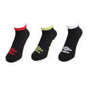 アンブロ（UMBRO）3足組アンクルソックス XEB UUAVJB06 BK