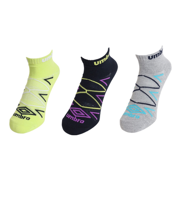 アンブロ（UMBRO）3足組アンクルソックス XEB UUAVJB08 LGNV