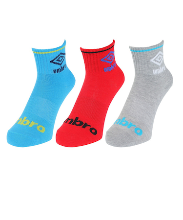 アンブロ（UMBRO）3足組ショートソックス UUAVJB10 LGRS