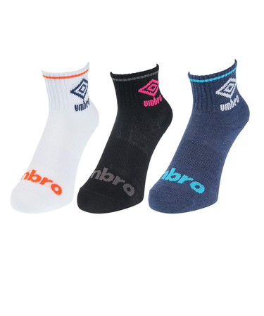 アンブロ（UMBRO）3足組ショートソックス UUAVJB10 NBWH