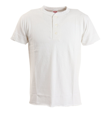 ヘルスニット（Healthknit）半袖Tシャツ メンズ 天竺 ヘンリーネック 906S WHT