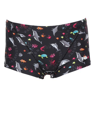 水着 メンズ 水泳 ショートボクサー SEA WORLD RA123-BSEAW BK