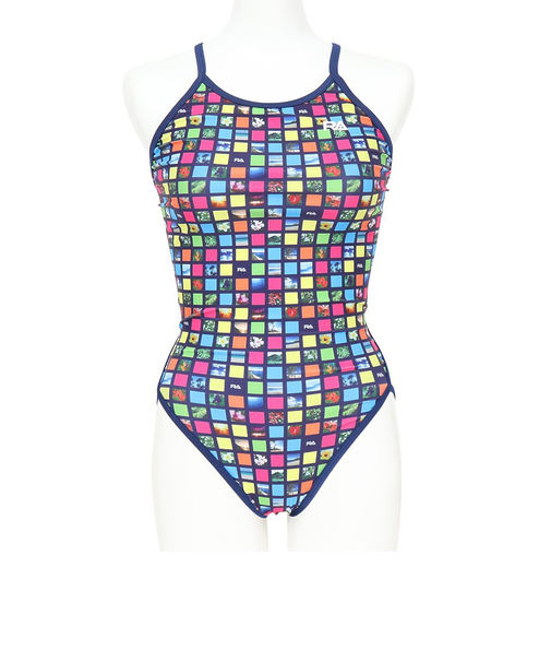 フィットネス水着 レディース 水泳 H-バック TROPICAL PLAN RA123-HTROP NV1