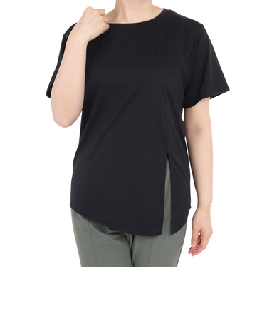 リアルストーン（RealStone）半袖シャツ レディース ヨガウェア リラックスフィットプ RS-C516TS B