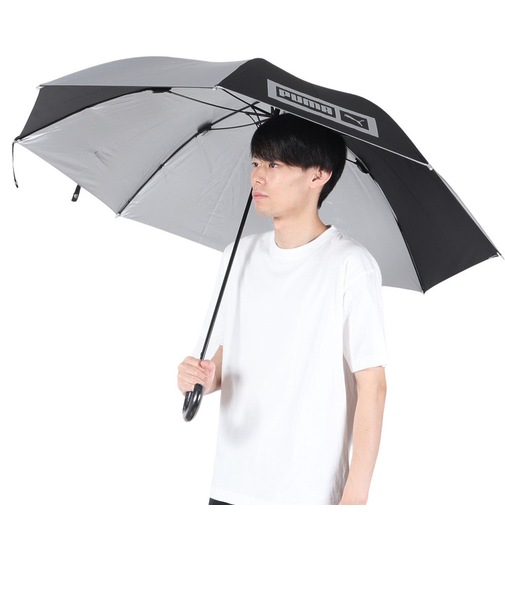 プーマ（PUMA）傘 晴雨兼用 長傘 張り分けジャンプ傘 PBP60JP70 ブラック×シルバー 紫外線対策 UPF50+ 軽量  傘 梅雨
